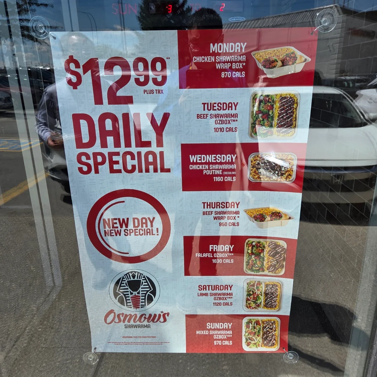 Menu, Osmow's Shawarma