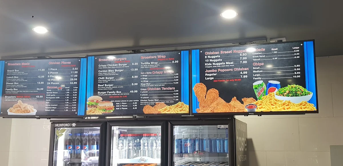 Menu, Broaster Chicken Campbelltown