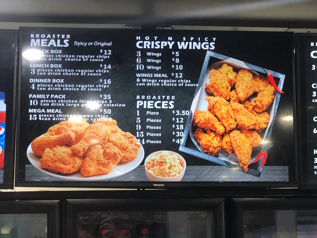 Menu, Broaster Chicken Campbelltown