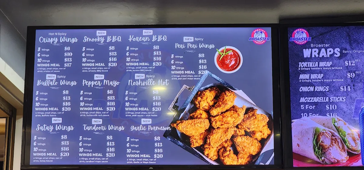 Menu, Broaster Chicken Campbelltown