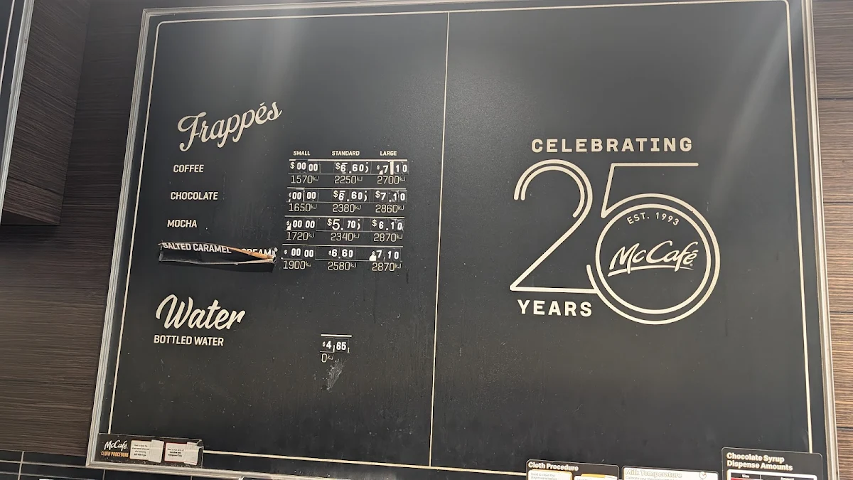 Menu, McDonald's