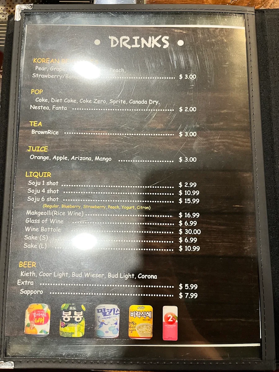 Menu, Bi-One Korean BBQ