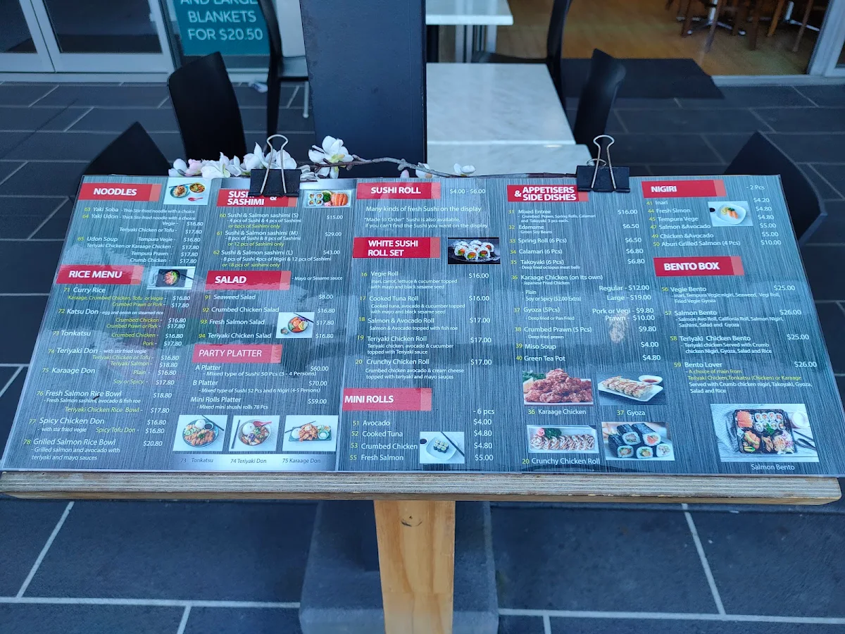 Menu, Sushi Lite