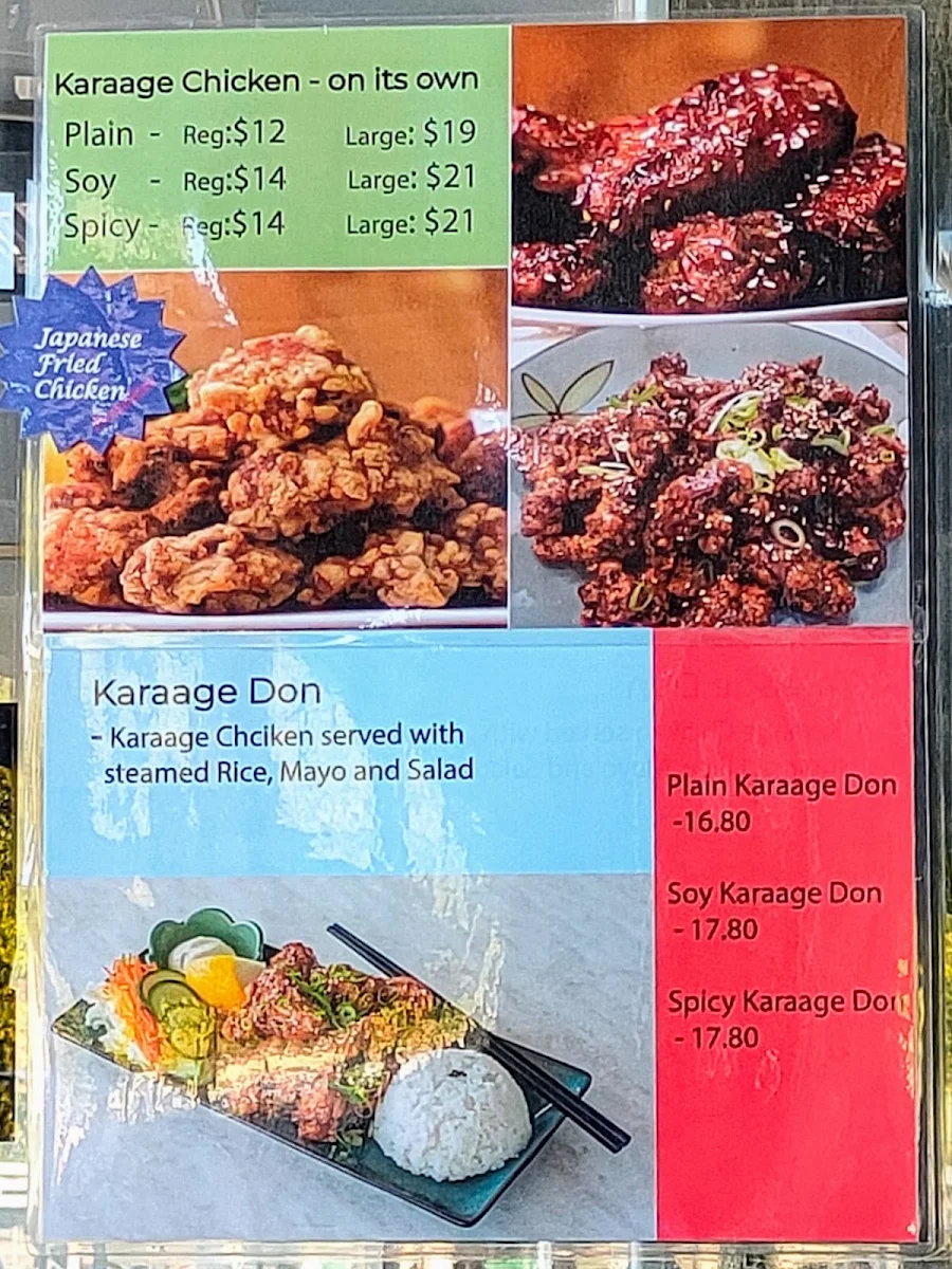 Menu, Sushi Lite