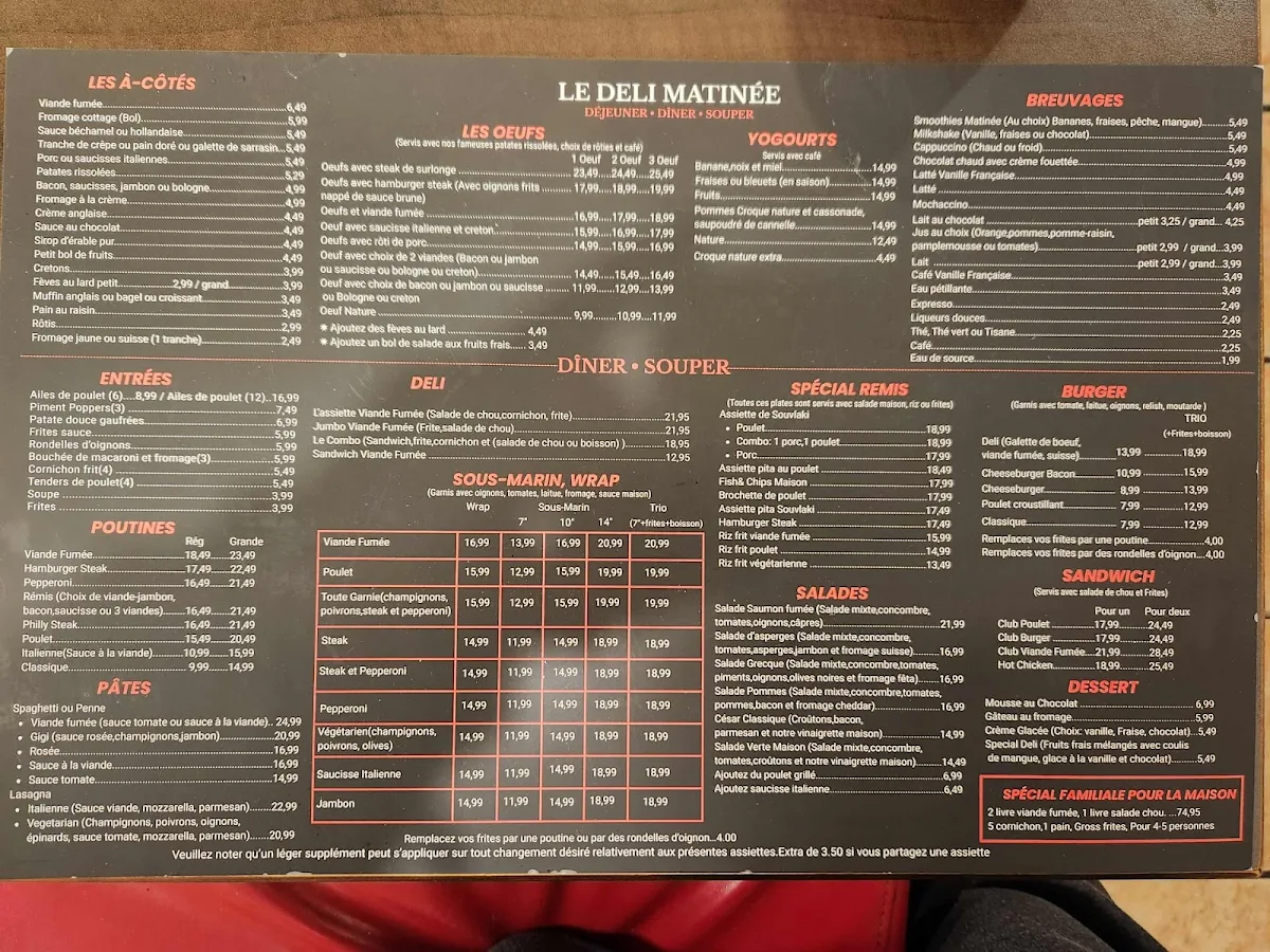 Menu, Restaurant Chez Rémi