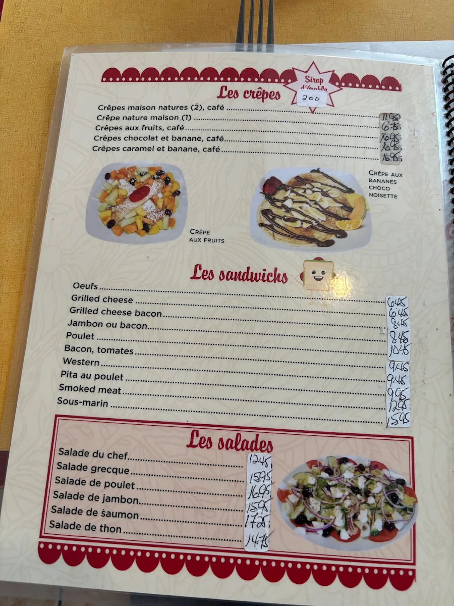 Menu, Restaurant Chez Rémi
