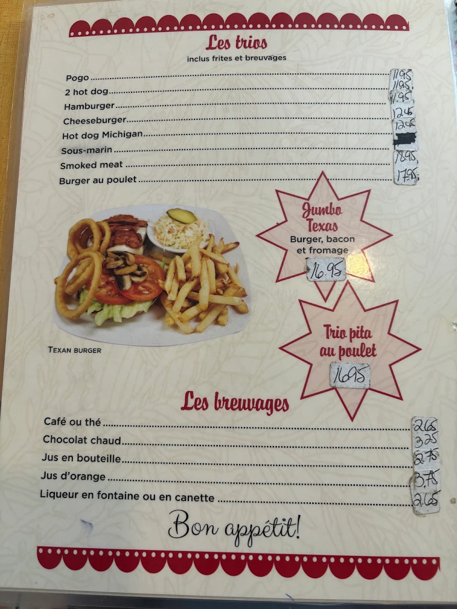 Menu, Restaurant Chez Rémi