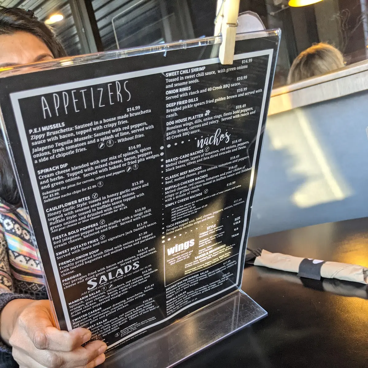 Menu, Bad Dog Corunna