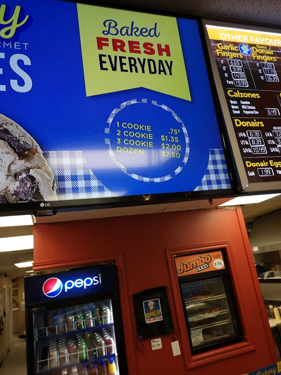Menu, Greco Pizza