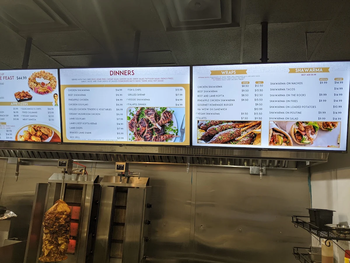Menu, Malek El Shawarma
