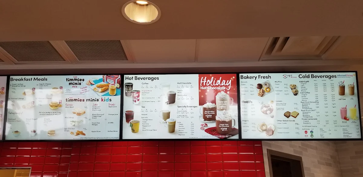 Menu, Tim Hortons