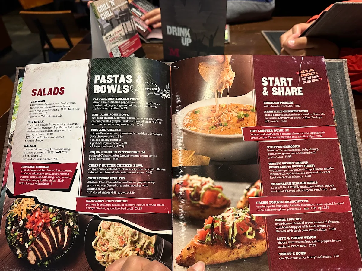 Menu, MR MIKES SteakhouseCasual