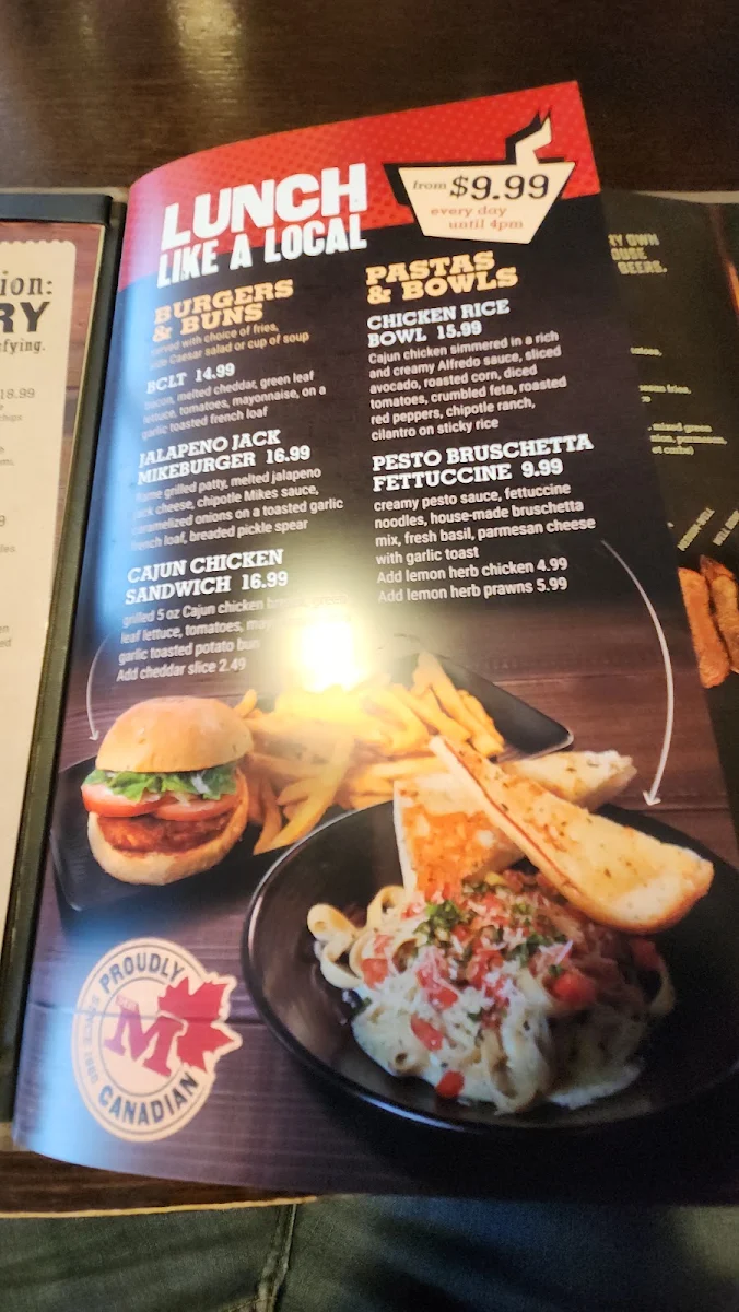 Menu, MR MIKES SteakhouseCasual