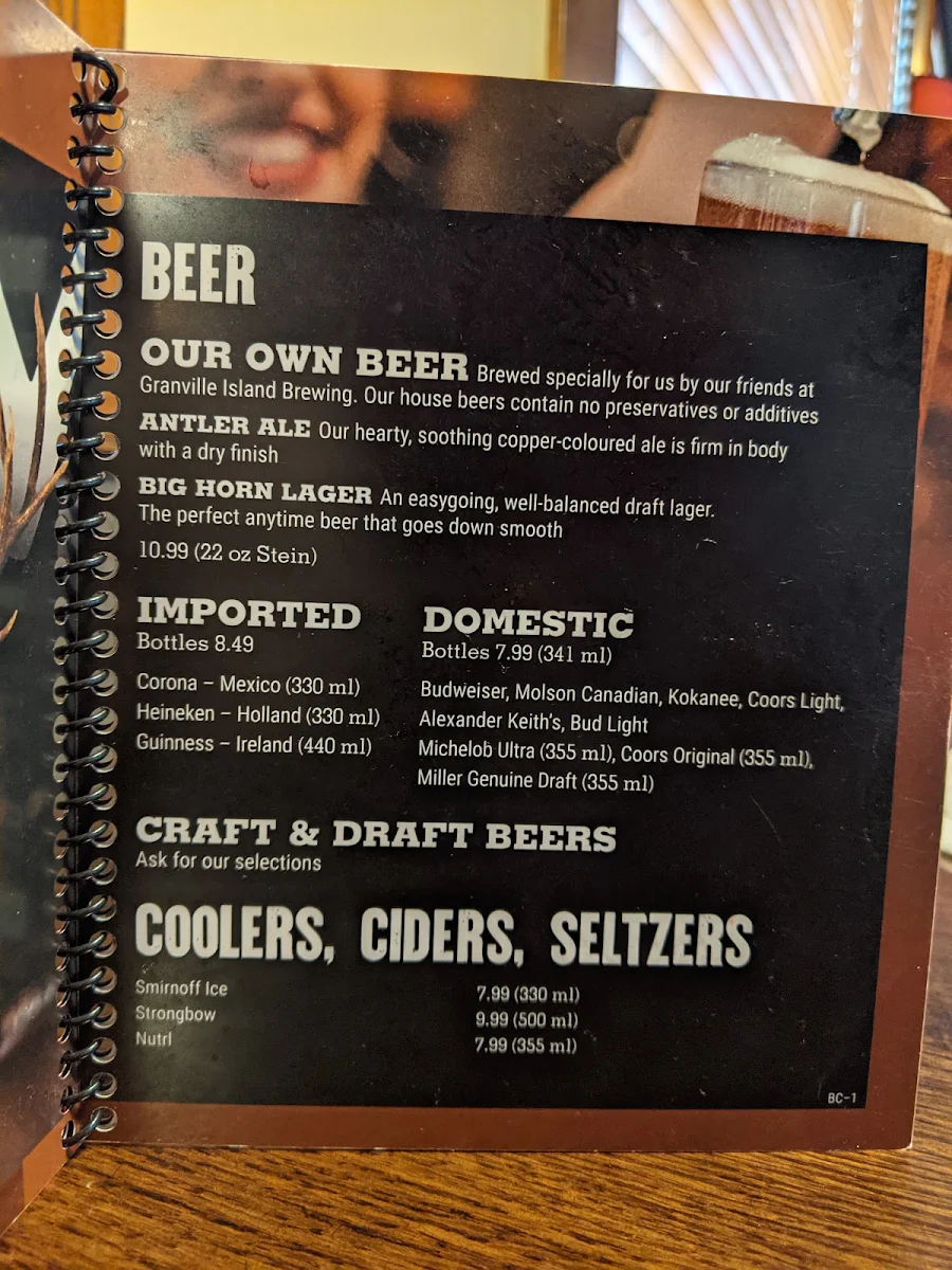 Menu, MR MIKES SteakhouseCasual