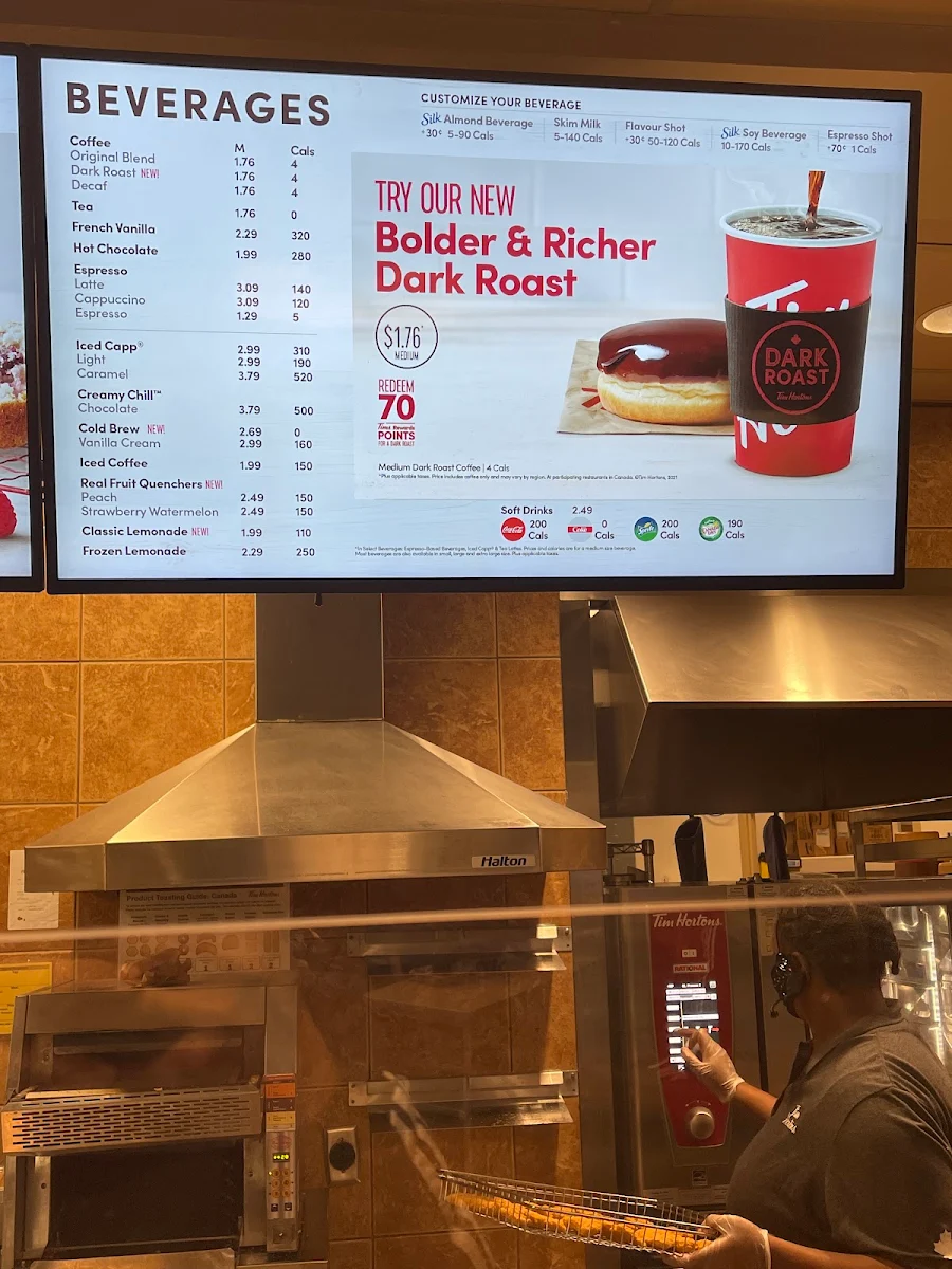 Menu, Tim Hortons
