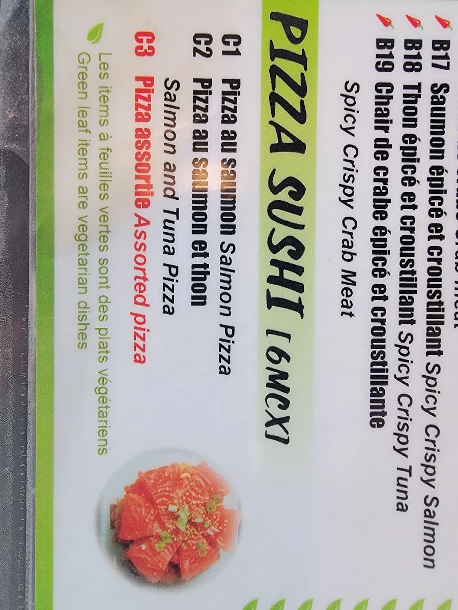 Menu, G&V Sushi