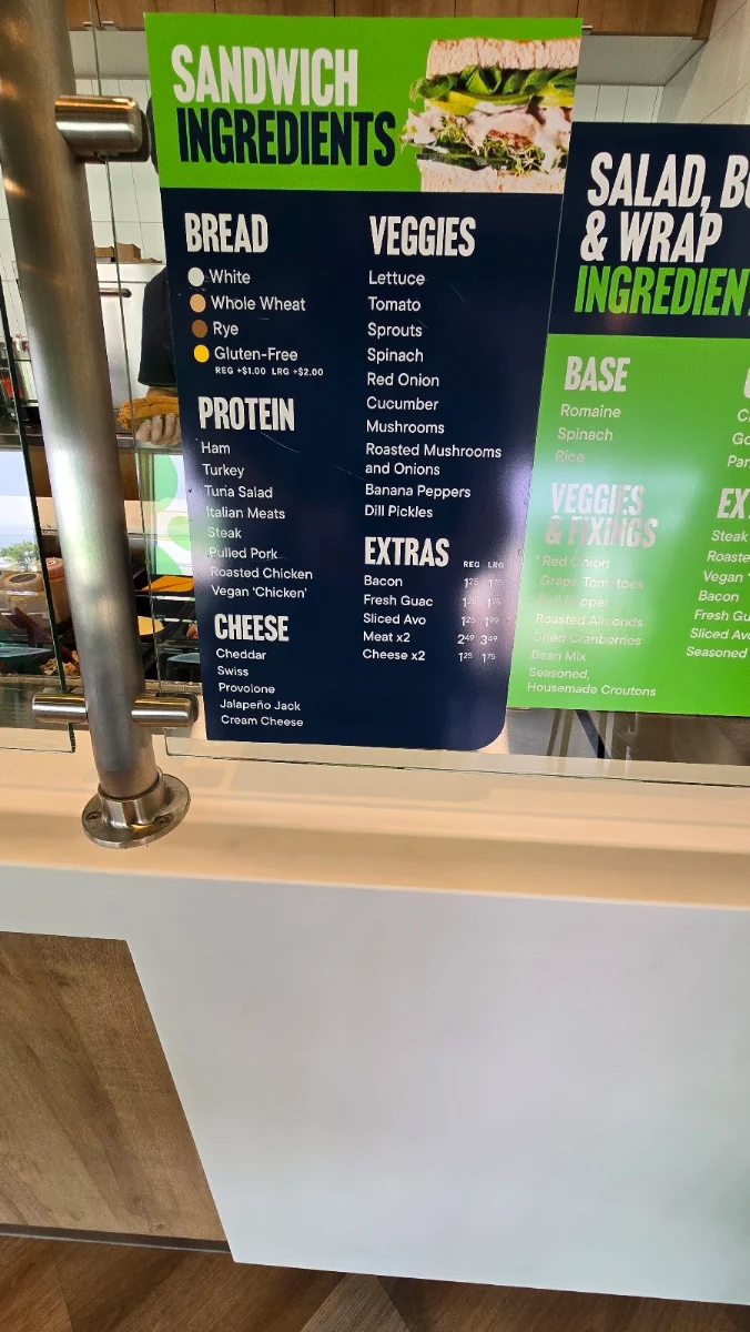 Menu, Press’d Sandwich Shop