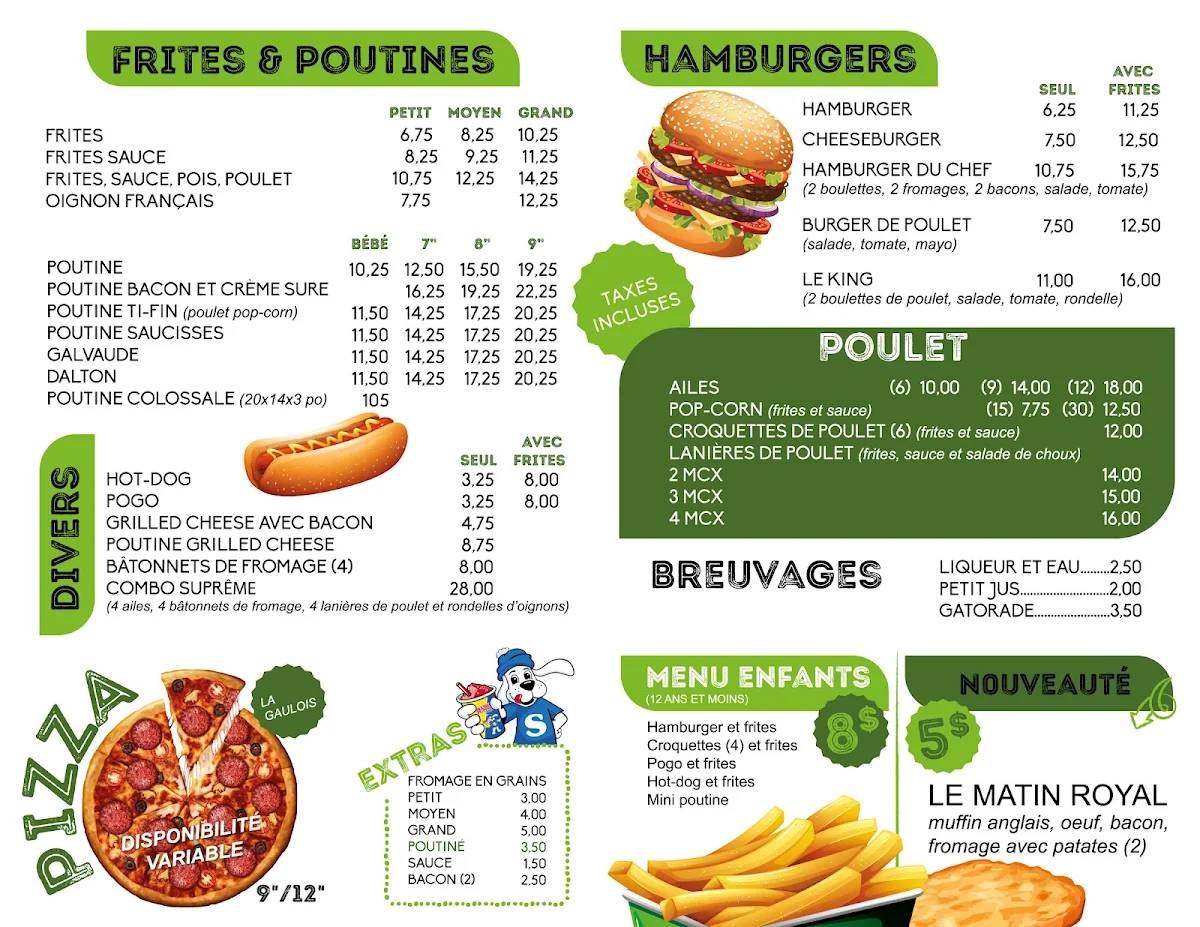 Menu, Casse-croûte st jules