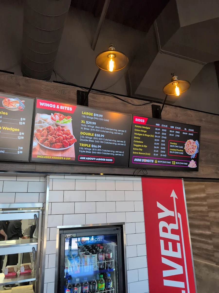 Menu, WingsUp! Welland