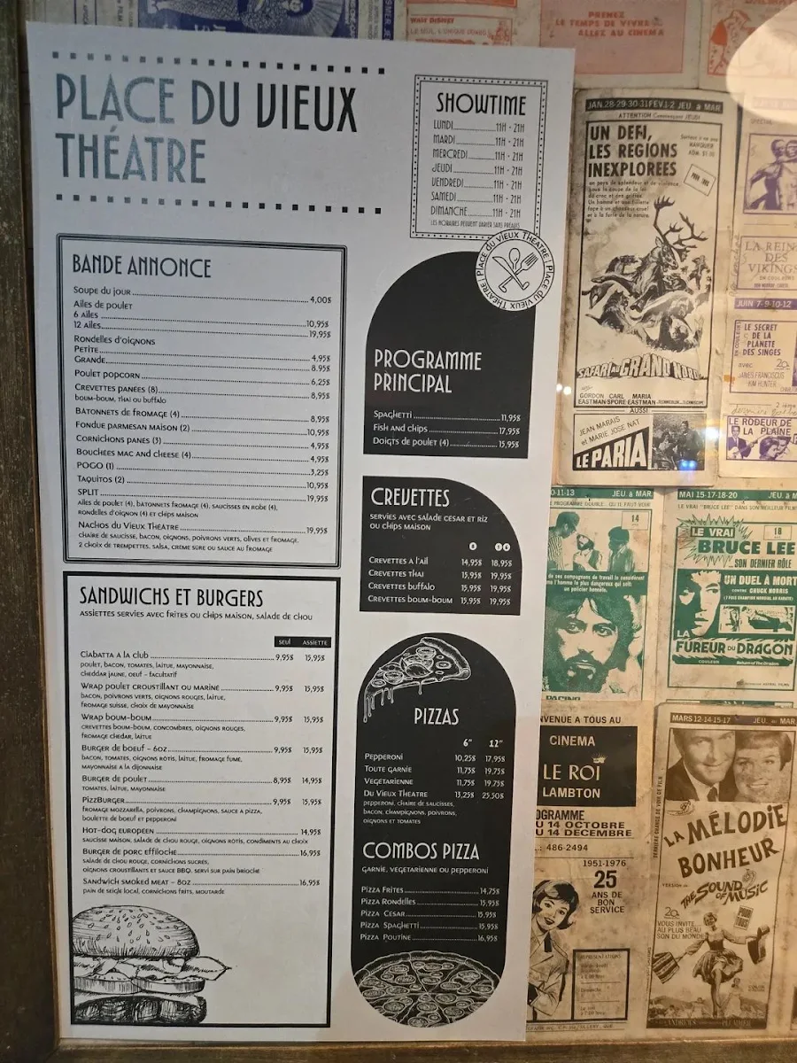 Menu, Place du Vieux Théâtre
