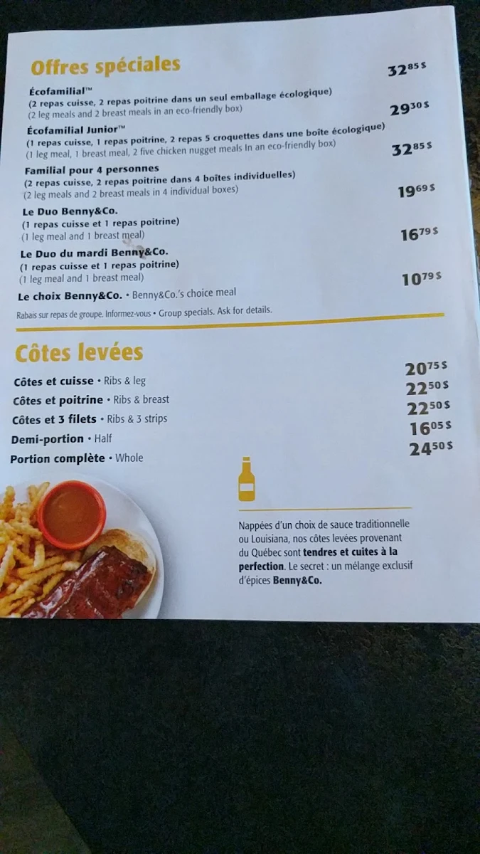 Menu, Benny&Co.