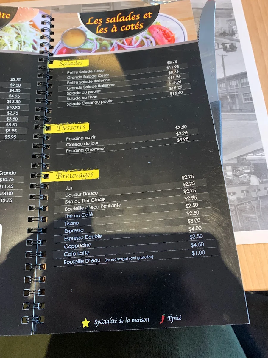 Menu, Da Bologna Pizzeria