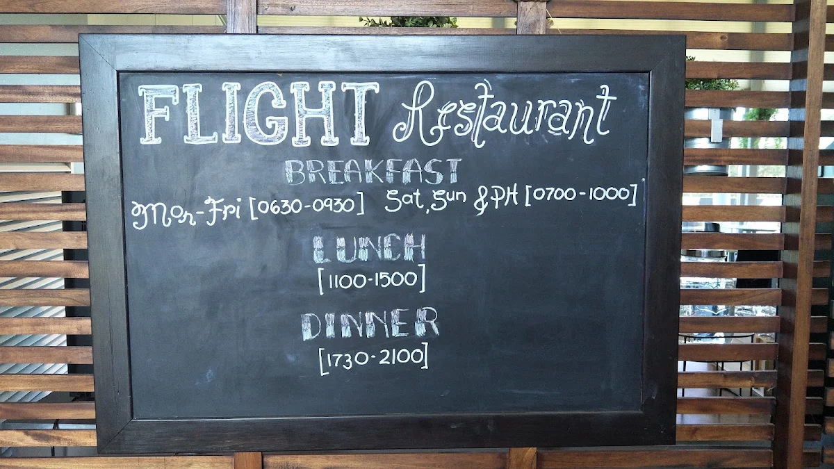Menu, Flight Restaurant (Mantra Hotel Hobart Airport)