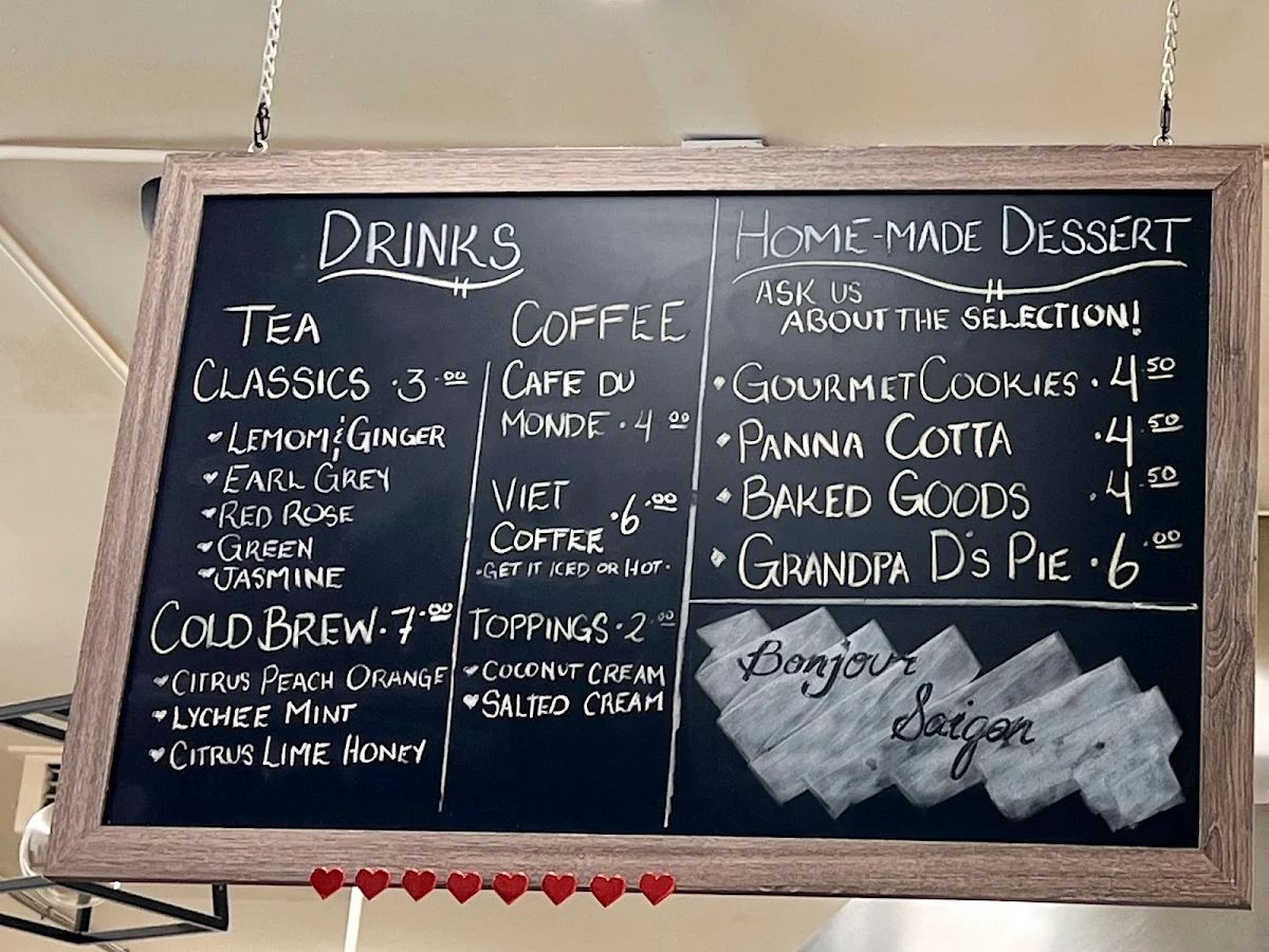 Menu, Bonjour Saigon