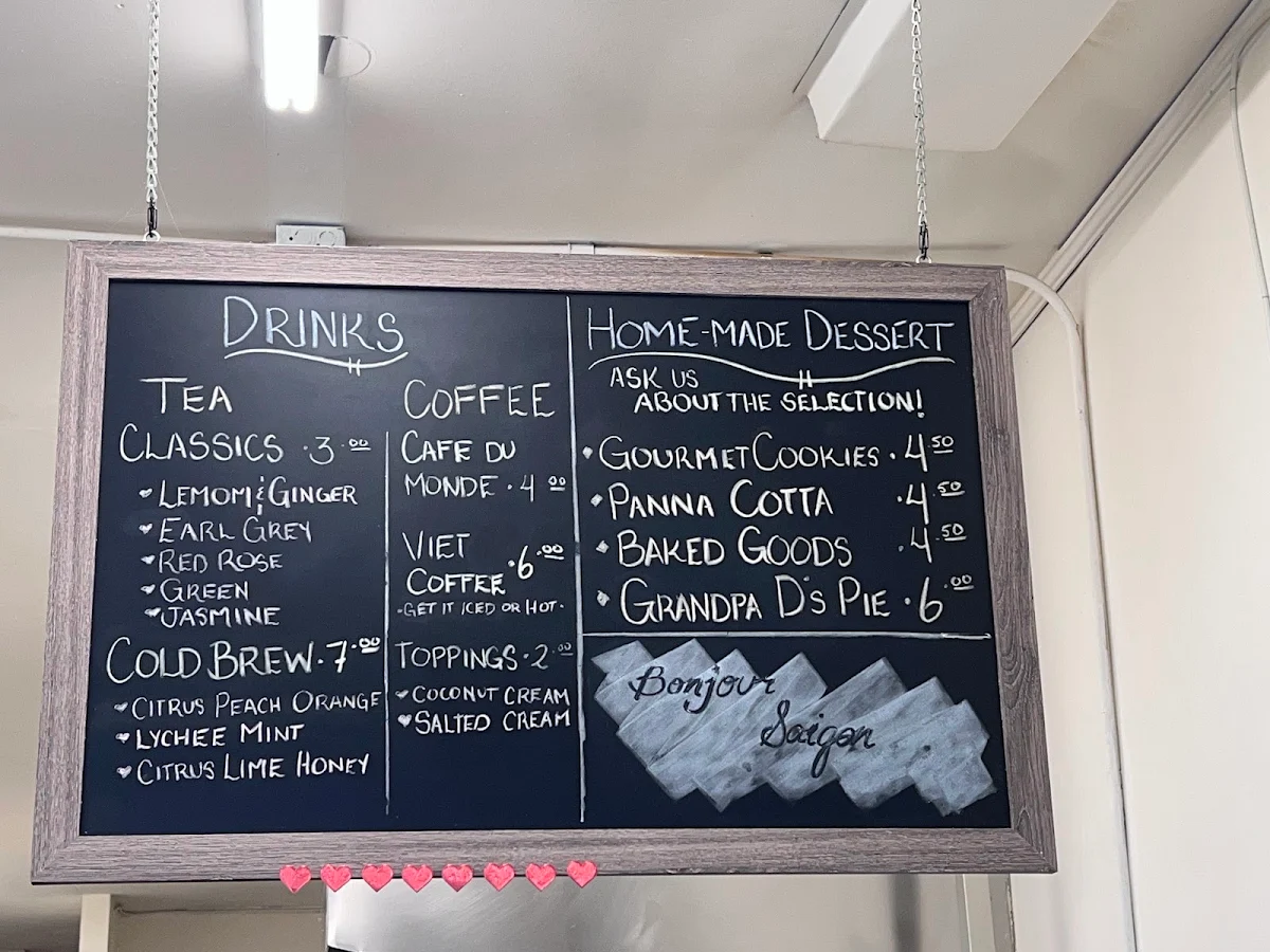 Menu, Bonjour Saigon