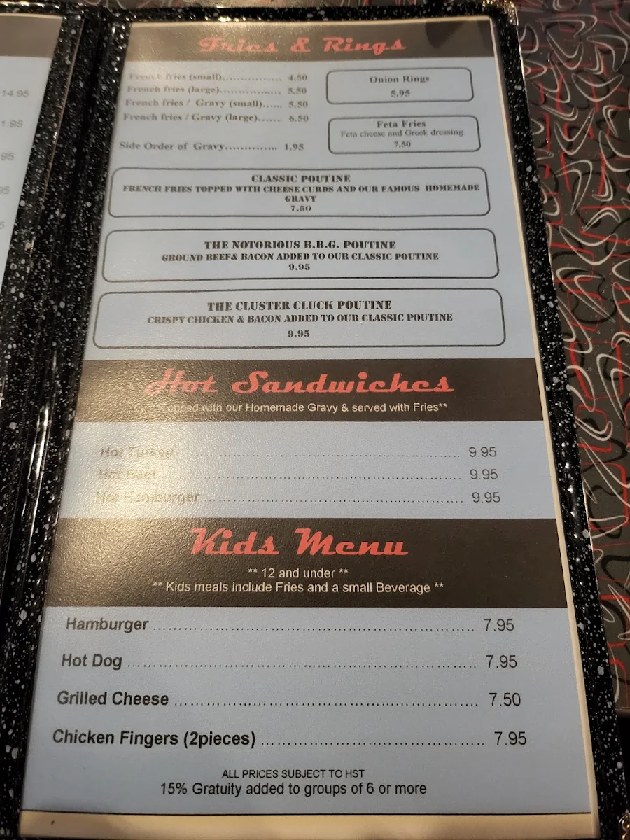 Menu, Hi-Lite Restaurant