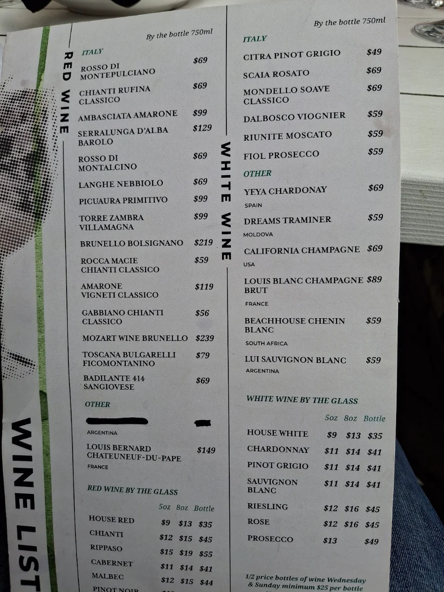 Menu, Toscana Italian Grill on 10th
