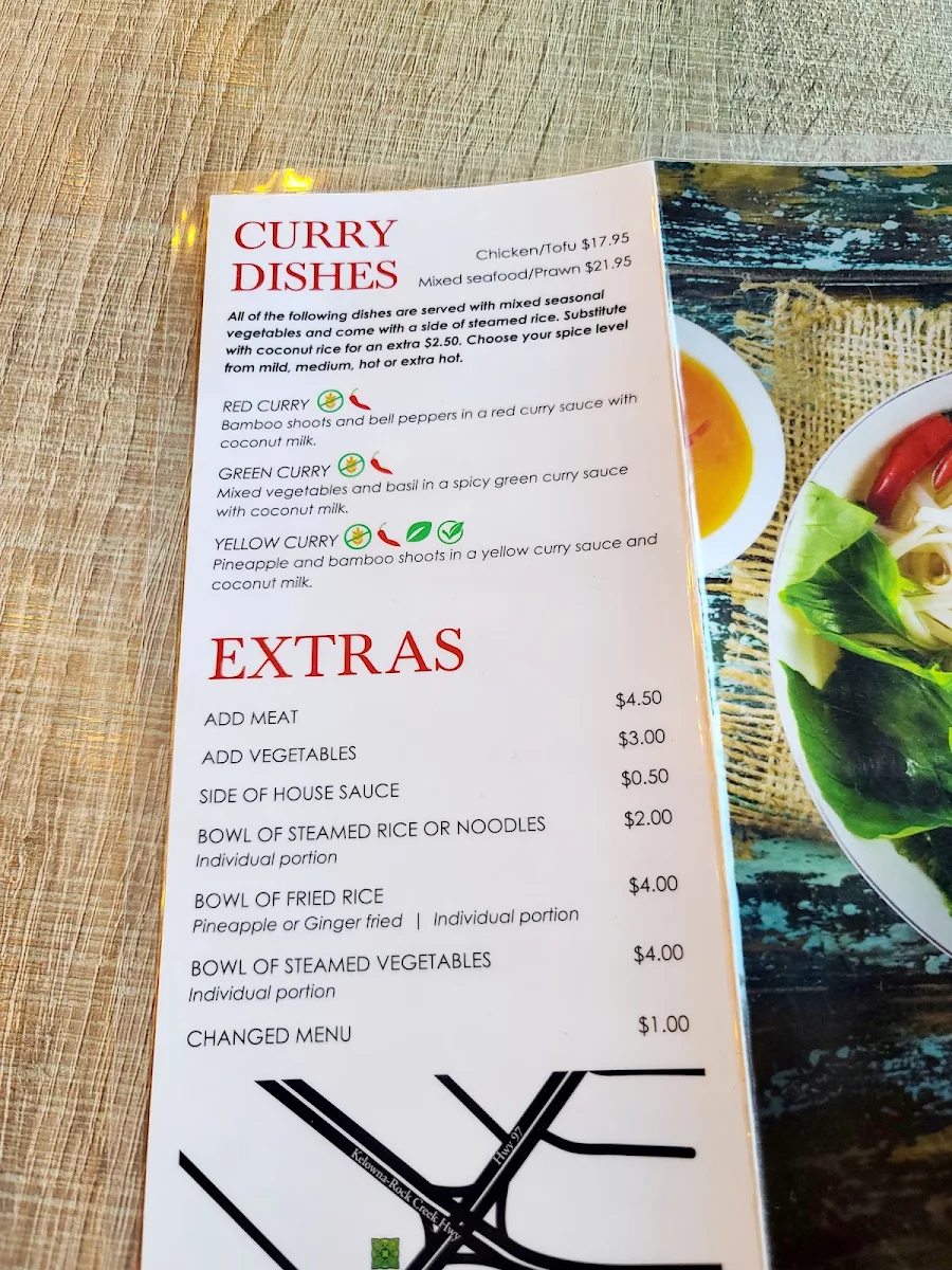 Menu, Basil Leaf Asian Fusion Restaurant - Highway 97 Noodle House