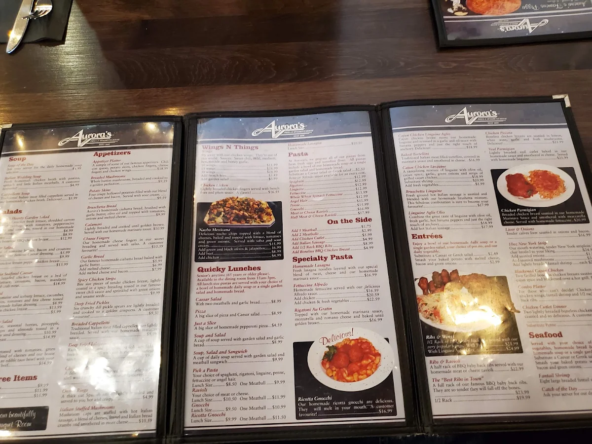 Menu, Aurora's Westside