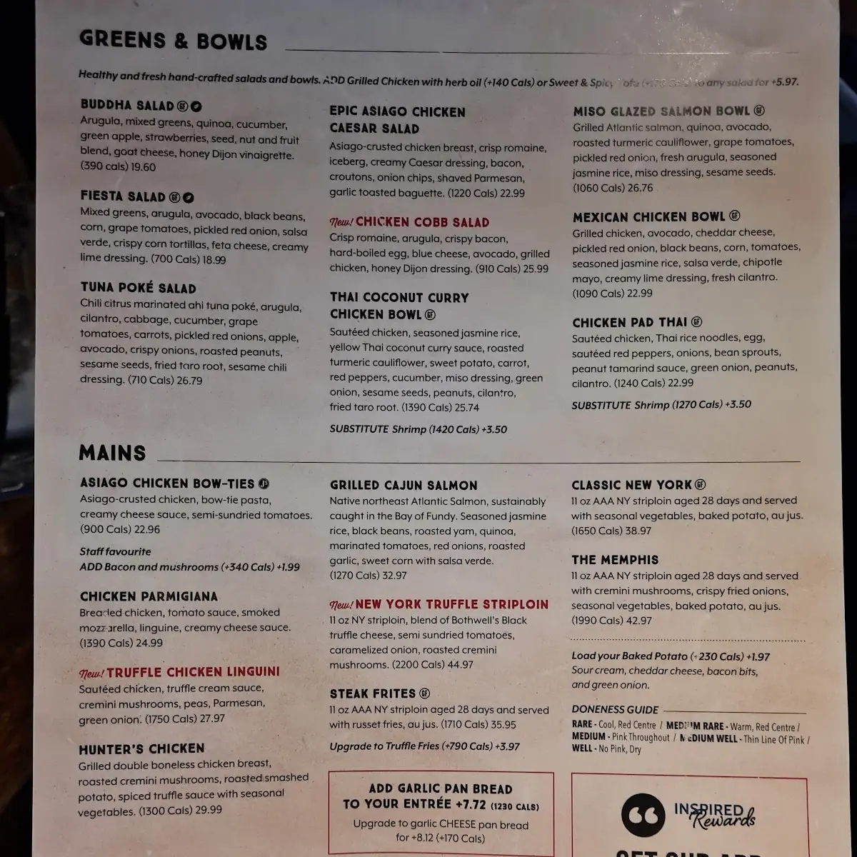 Menu, Jack Astor's Bar & Grill Front Street