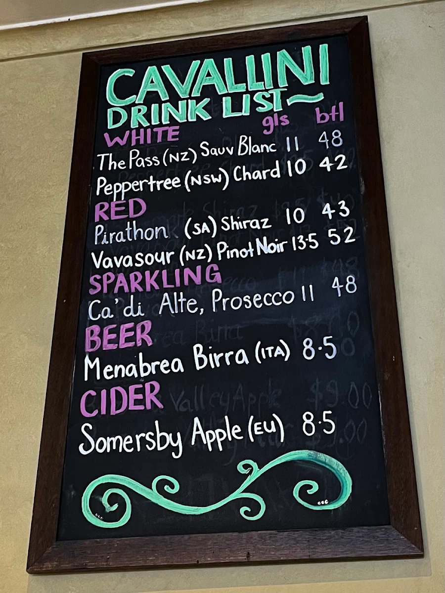 Menu, Cavallini
