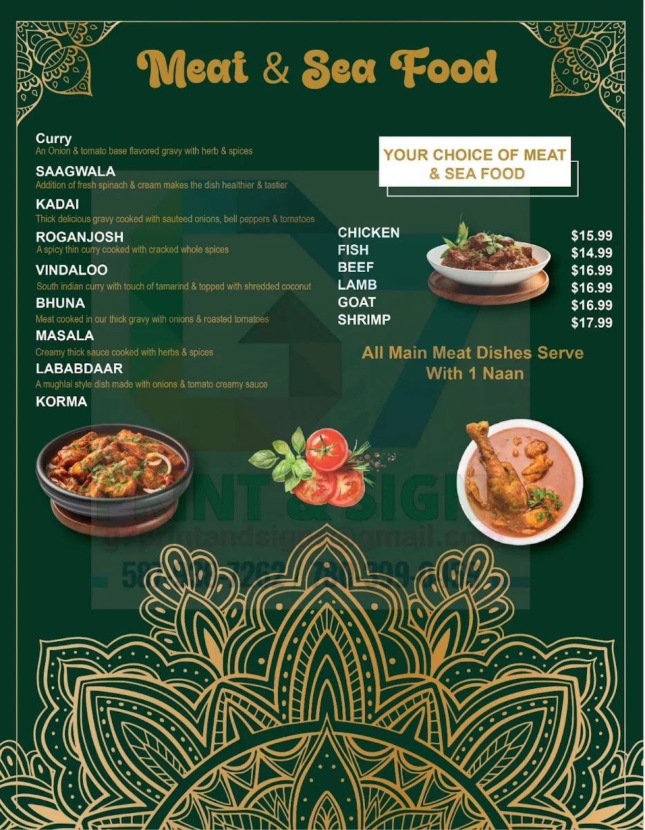 Menu, Amritsar Junction Ellerslie