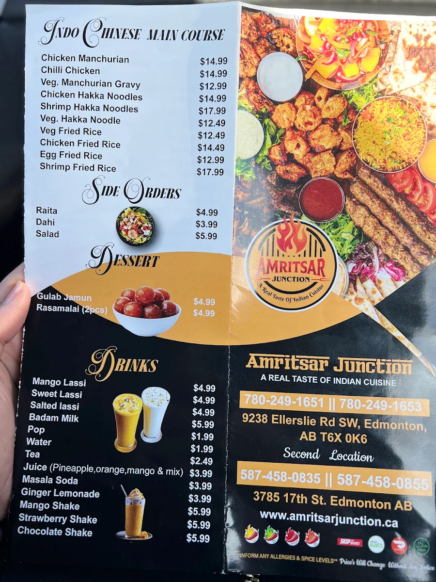 Menu, Amritsar Junction Ellerslie