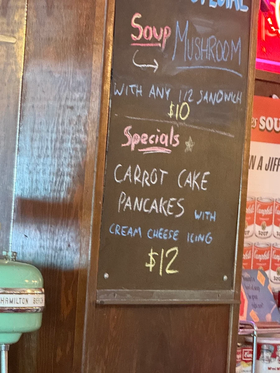Menu, Passmores Diner