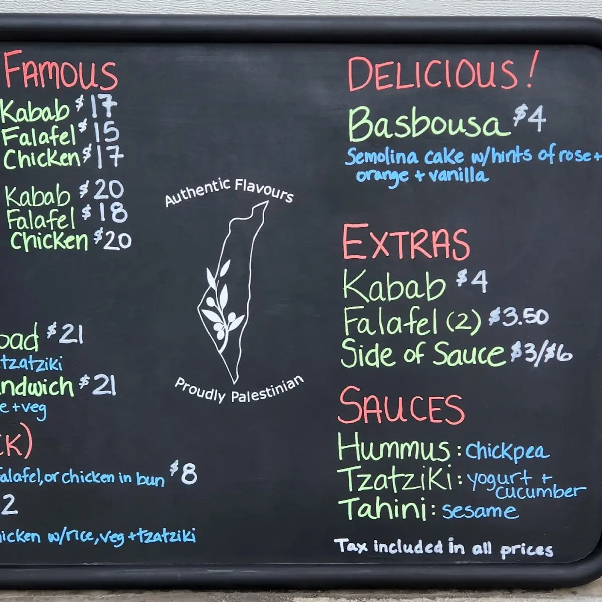 Menu, Baba Kabab