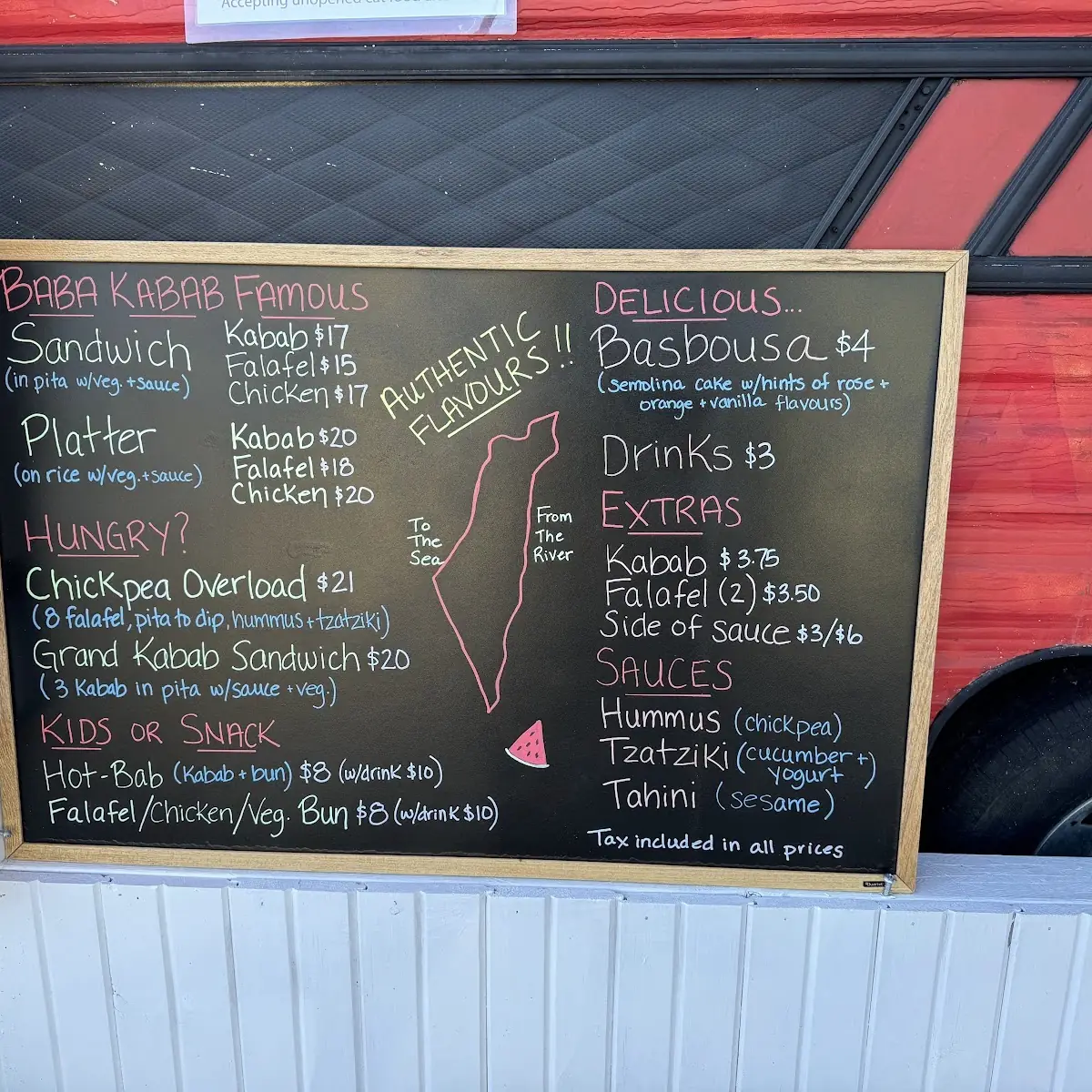 Menu, Baba Kabab