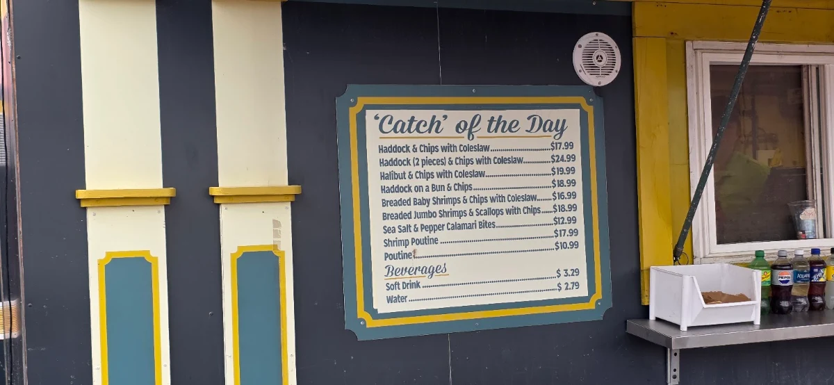 Menu, Ye Olde Chippy Fish & Chips