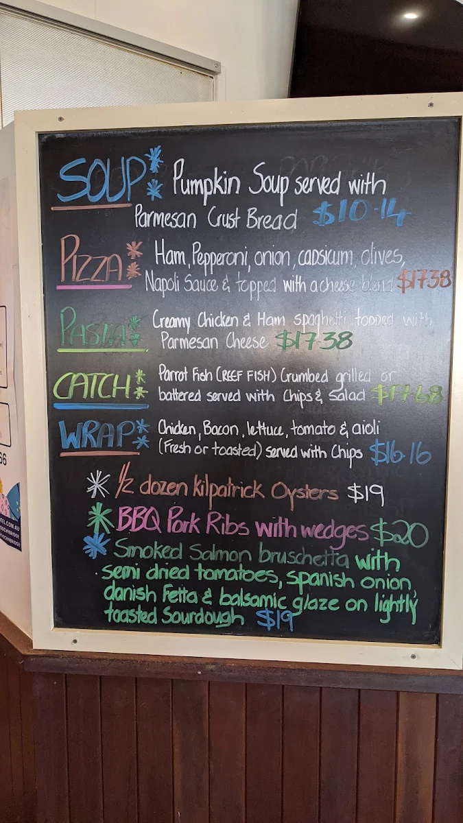 Menu, Maroochy Bridge Hotel