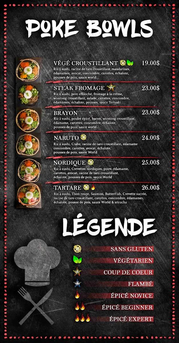 Menu, Sushi World Restaurant