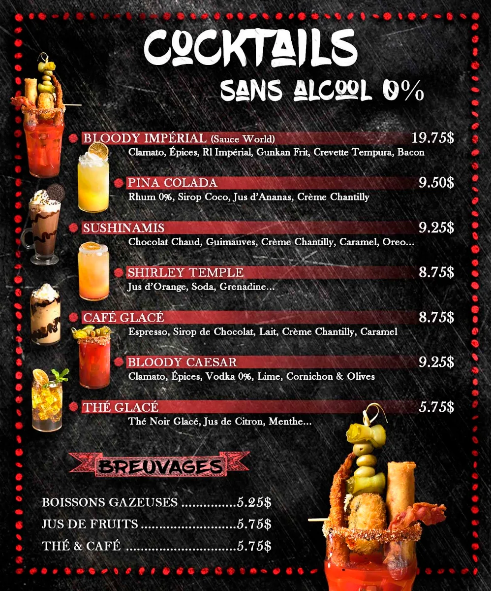 Menu, Sushi World Restaurant