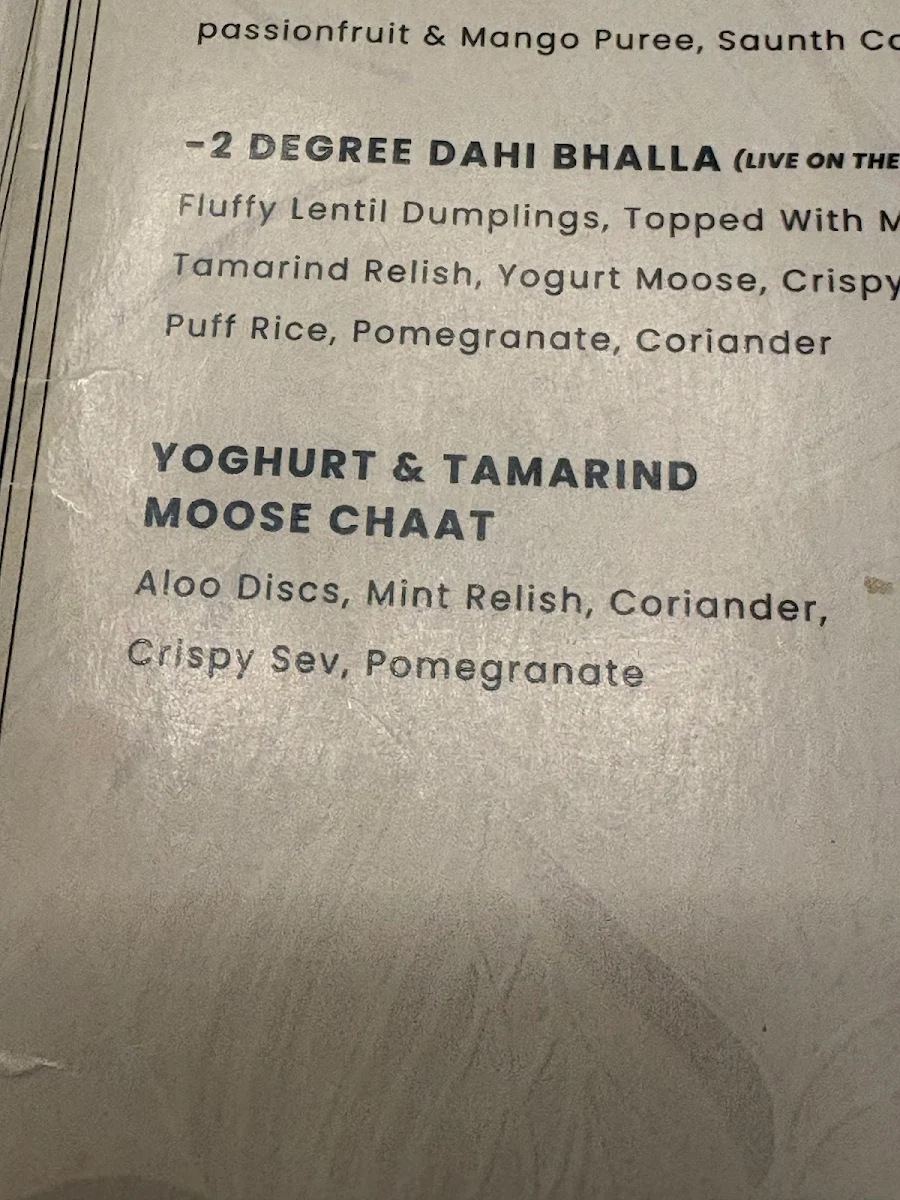 Menu, Rutba - Modern Indian Restaurant + Bar