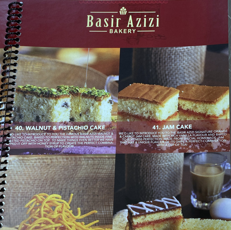 Menu, Basir Azizi Bakery