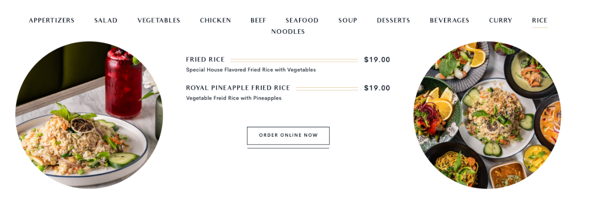 Menu, Thairoomgrand York Mills