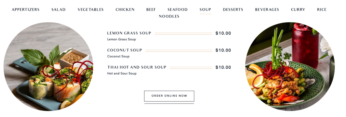 Menu, Thairoomgrand York Mills