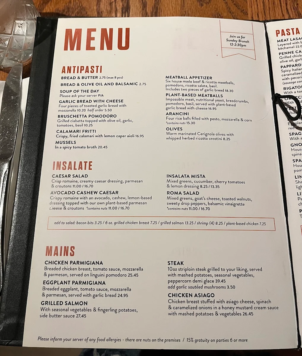 Menu, IL FORNELLO on Danforth