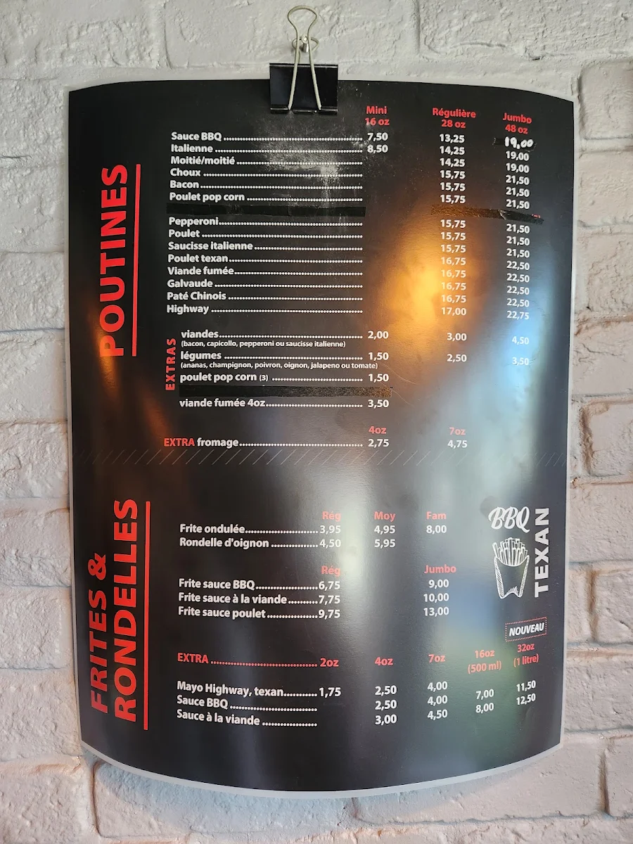 Menu, Rotisseries Highway Pizza